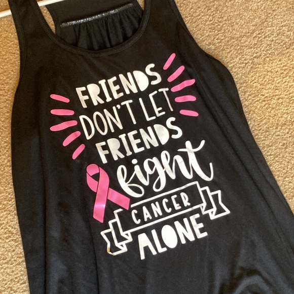 💵3 for $20✅Friends don’t let friends fight cancer alone black tank top large - Picture 2 of 4